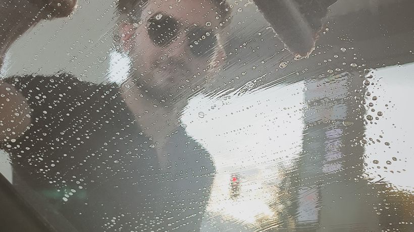 Clear car windows after demisting in cold weather