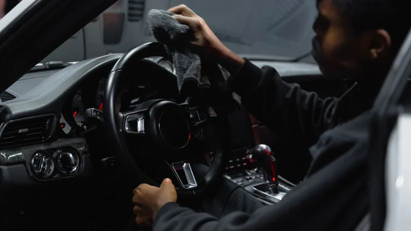 Cleaning a car interior to remove a fuel or diesel smell