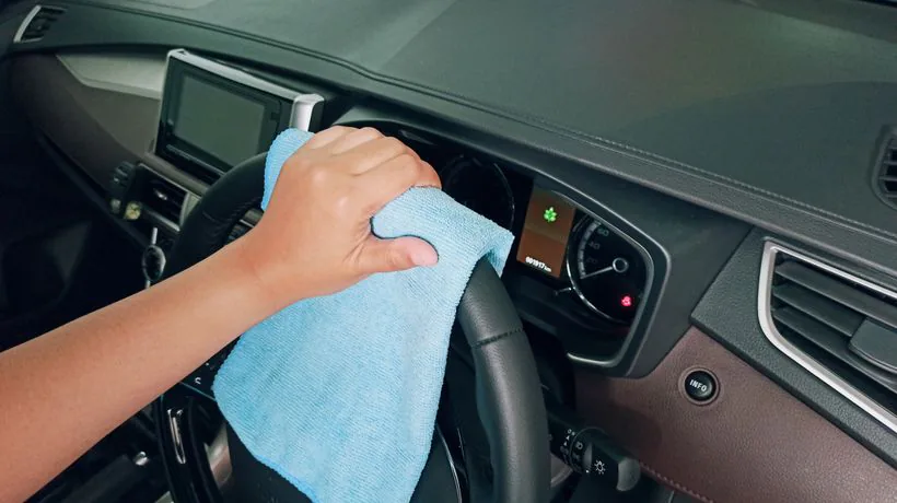 Cleaning a makeup stain from a car seat
