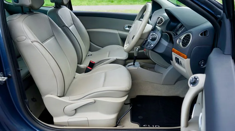 A car interior cleaned by steam rather than shampoo