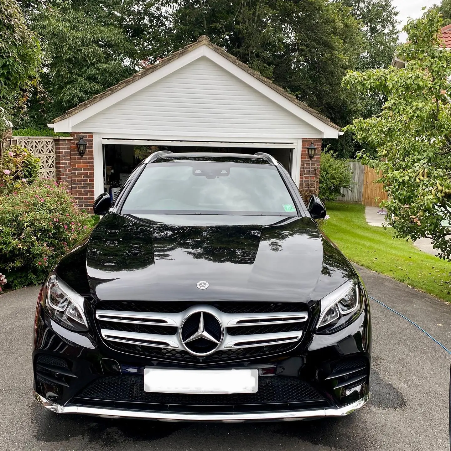Mercedes GLC front exterior after hand wash and detail on driveway